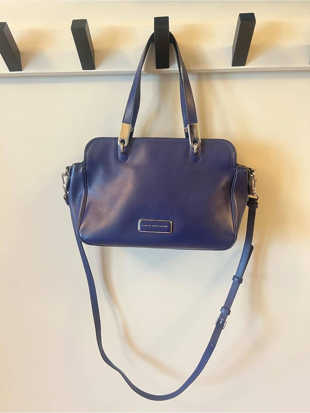 Marc by Marc Jacobs Deep Blue Leather Shoulder Satchel